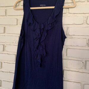 Blue Tank with ruffle design